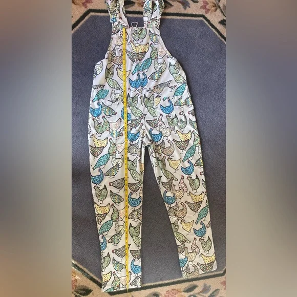 L.A Soul Retro Chicken Print Lightweight Corduroy Overalls - Picture 9 of 11